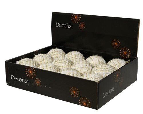 Decoris Kerstbal schuim - wolwit - Ø 8 cm - afbeelding 2