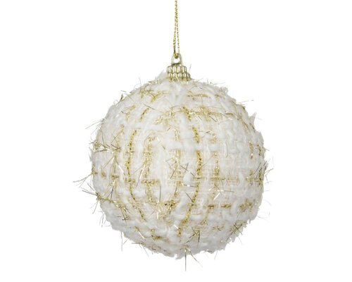 Decoris Kerstbal schuim - wolwit - Ø 8 cm - afbeelding 1