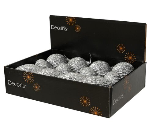 Decoris Kerstbal schuim - zilver - Ø 8 cm - afbeelding 2