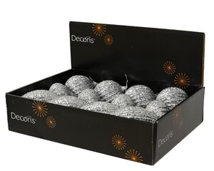 Decoris Kerstbal schuim - zilver - Ø 8 cm - afbeelding 2