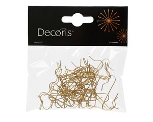 Decoris kerstbalhaakjes ijzer goud – lengte 0,6 cm, breedte 10 cm, hoogte 10 cm - afbeelding 1