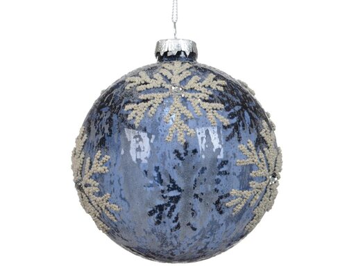 Decoris Kerstballen glas - blauw - Ø 10 cm