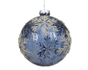Decoris Kerstballen glas - blauw - Ø 10 cm