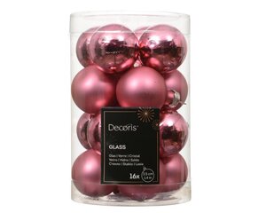 Decoris Kerstballen glas - Bloesem roze - Ø 3,5 cm - afbeelding 1