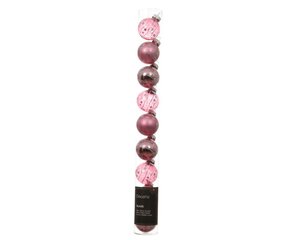 Decoris Kerstballen glas - Bloesem roze - Ø 3 cm - afbeelding 1