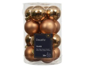 Decoris Kerstballen glas - brandy - Ø 3,5 cm - afbeelding 1