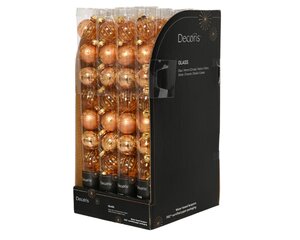 Decoris Kerstballen glas - brandy - Ø 3 cm - afbeelding 3