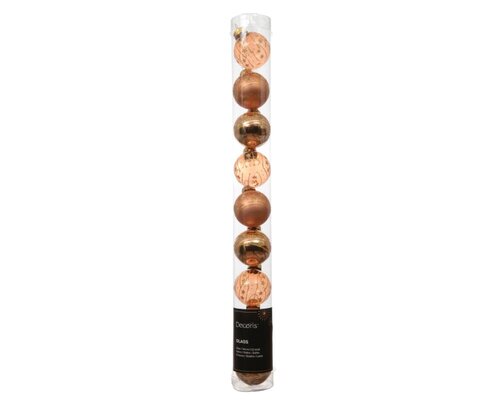Decoris Kerstballen glas - brandy - Ø 3 cm - afbeelding 1