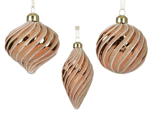 Decoris Kerstballen glas - brandy - Ø 8 cm - afbeelding 1