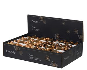 Decoris Kerstballen glas - bruin/kleur(en) - Ø 2 cm - afbeelding 2