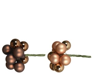 Decoris Kerstballen glas - bruin/kleur(en) - Ø 2 cm - afbeelding 1