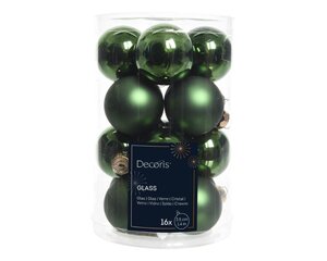 Decoris Kerstballen glas - dennengroen - Ø 3,5 cm - afbeelding 1