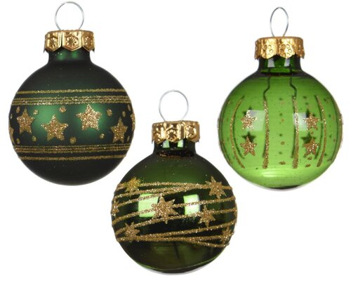 Decoris Kerstballen glas - dennengroen - Ø 3 cm - afbeelding 2