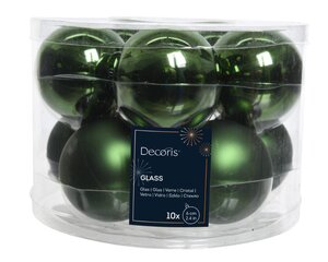 Decoris Kerstballen glas - dennengroen - Ø 6 cm