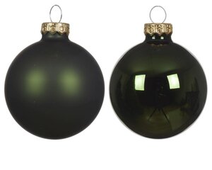 Decoris glazen kerstballen dennengroen – diameter 6 cm - afbeelding 2