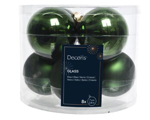 Decoris Kerstballen glas - dennengroen - Ø 7 cm
