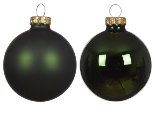 Decoris glazen kerstballen dennengroen – diameter 7 cm - afbeelding 2