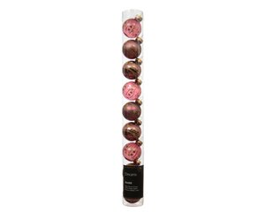 Decoris Kerstballen glas - donker roze - Ø 3 cm - afbeelding 1