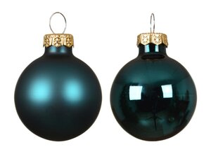 Decoris Kerstballen glas - Emerald - Ø 3,5 cm - afbeelding 2