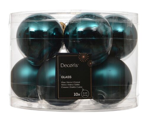 Decoris Kerstballen glas - Emerald - Ø 6 cm