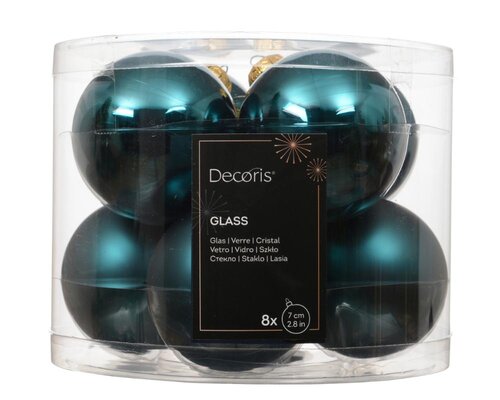 Decoris Kerstballen glas - Emerald - Ø 7 cm - afbeelding 1