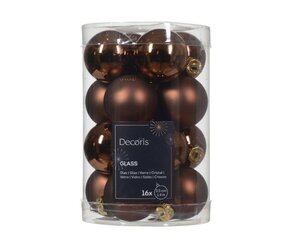 Decoris Kerstballen glas - espresso - Ø 3,5 cm - afbeelding 1