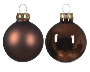 Decoris Kerstballen glas - espresso - Ø 3,5 cm - afbeelding 2