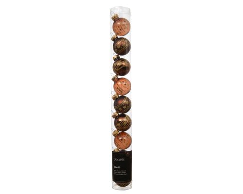 Decoris Kerstballen glas - espresso - Ø 3 cm - afbeelding 1