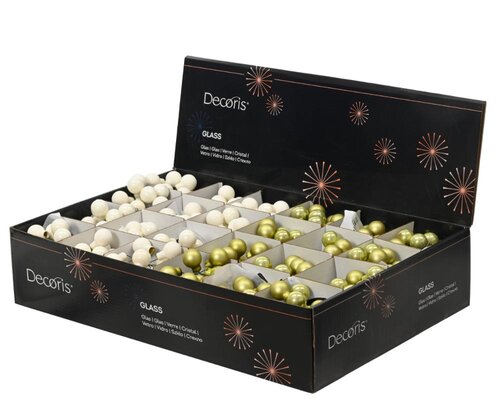 Decoris Kerstballen glas - groen/kleur(en) - Ø 2 cm - afbeelding 2