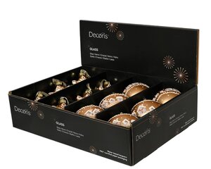 Decoris Kerstballen glas - karamel bruin - Ø 8 cm - afbeelding 2