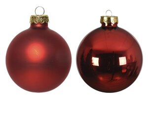 Decoris Kerstballen glas - kerstrood - Ø 3,5 cm - afbeelding 3
