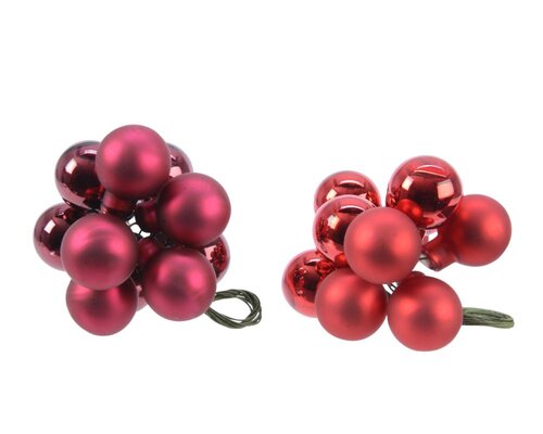 Decoris glazen kerstballen kerstrood/kleur(en) – diameter 2 cm - afbeelding 1