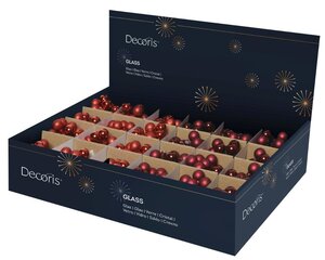 Decoris glazen kerstballen kerstrood/kleur(en) – diameter 2 cm - afbeelding 2
