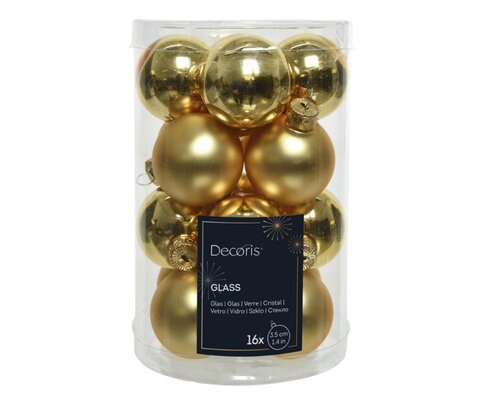 Decoris Kerstballen glas - licht goud - Ø 3,5 cm - afbeelding 1