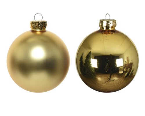 Decoris Kerstballen glas - licht goud - Ø 3,5 cm - afbeelding 2