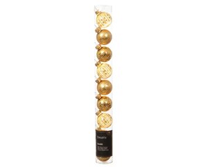 Decoris Kerstballen glas - licht goud - Ø 3 cm - afbeelding 1