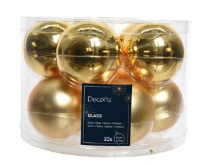 Decoris Kerstballen glas - licht goud - Ø 6 cm