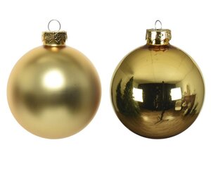 Decoris glazen kerstballen licht goud – diameter 7 cm - afbeelding 2