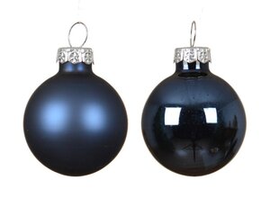 Decoris Kerstballen glas - nachtblauw - Ø 3,5 cm - afbeelding 2