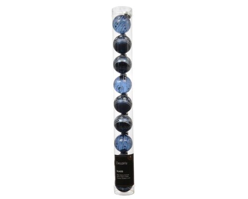 Decoris Kerstballen glas - nachtblauw - Ø 3 cm - afbeelding 1
