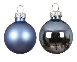 Decoris Kerstballen glas - ochtend blauw - Ø 3,5 cm - afbeelding 2