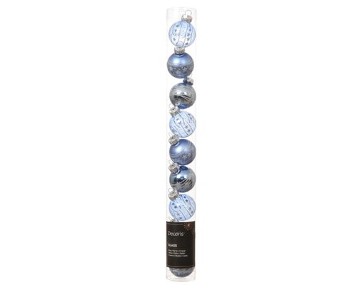 Decoris Kerstballen glas - ochtend blauw - Ø 3 cm - afbeelding 1