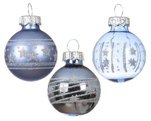 Decoris Kerstballen glas - ochtend blauw - Ø 3 cm - afbeelding 2