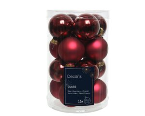 Decoris Kerstballen glas - ossenbloed - Ø 3,5 cm - afbeelding 1