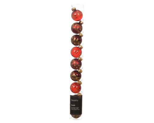 Decoris Kerstballen glas - ossenbloed - Ø 3 cm - afbeelding 1