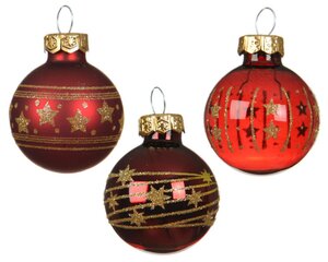 Decoris Kerstballen glas - ossenbloed - Ø 3 cm - afbeelding 2