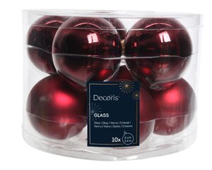 Decoris Kerstballen glas - ossenbloed - Ø 6 cm