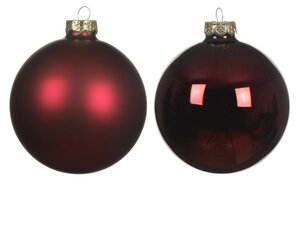 Decoris glazen kerstballen ossenbloed – diameter 6 cm - afbeelding 3