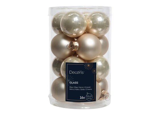 Decoris Kerstballen glas - parel - Ø 3,5 cm - afbeelding 1
