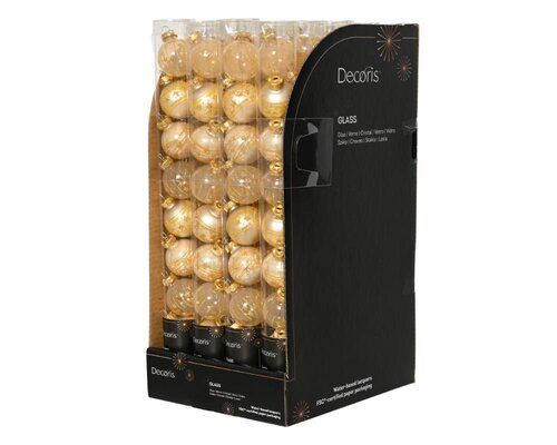 Decoris Kerstballen glas - parel - Ø 3 cm - afbeelding 3